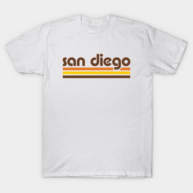 Retro San Diego Stripes T-Shirt by Now Boarding